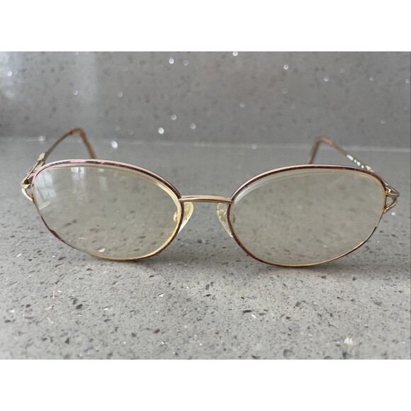 La Strada Eyeglasses Frames ONLY 118 0N3S Gold Metal 54-16-140 Full Rim pink - Picture 1 of 14